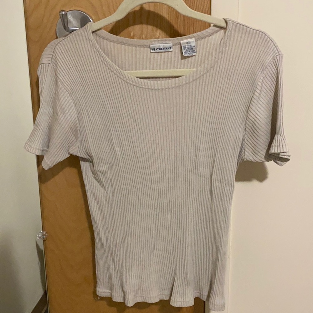 Cream Colored Short Sleeve Blouse